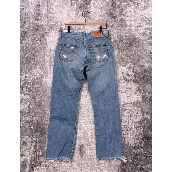Vintage Levis Jeans 28 in x 28 in Womens 501 XX Distressed Denim - Picture 2 of 8